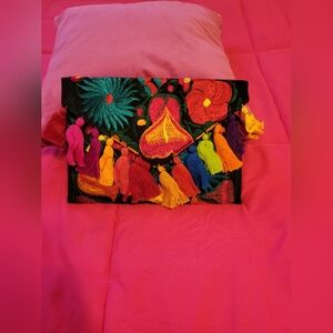 Colorful Embroidered Clutch
